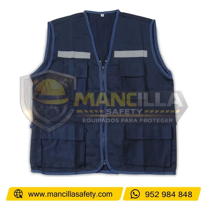 Chaleco Modelo Reportero Drill Tecnología Azul Marino