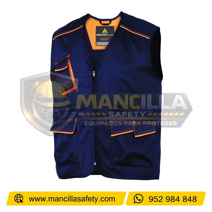 Chaleco M6GIL Azul Marino con Naranja Delta Plus