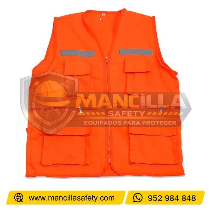 Chaleco Modelo Reportero Drill Tecnología Anaranjado