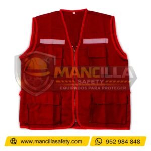 Chaleco Modelo Reportero Drill Tecnología Rojo