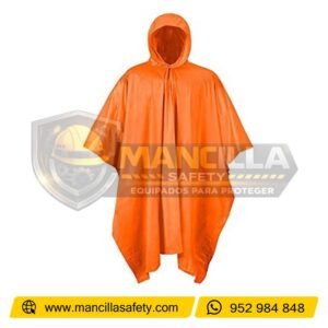 Poncho Impermeable para Lluvia Anaranjado Nacional