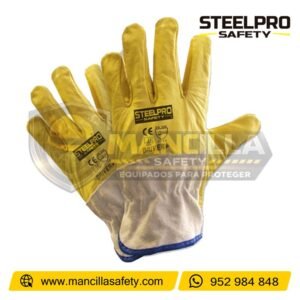 Guante Cuero Driver Amarillo Steelpro